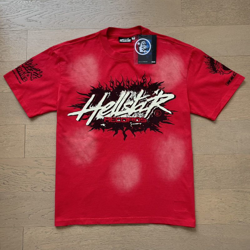 Hellstar Records T-shirt Washed Red