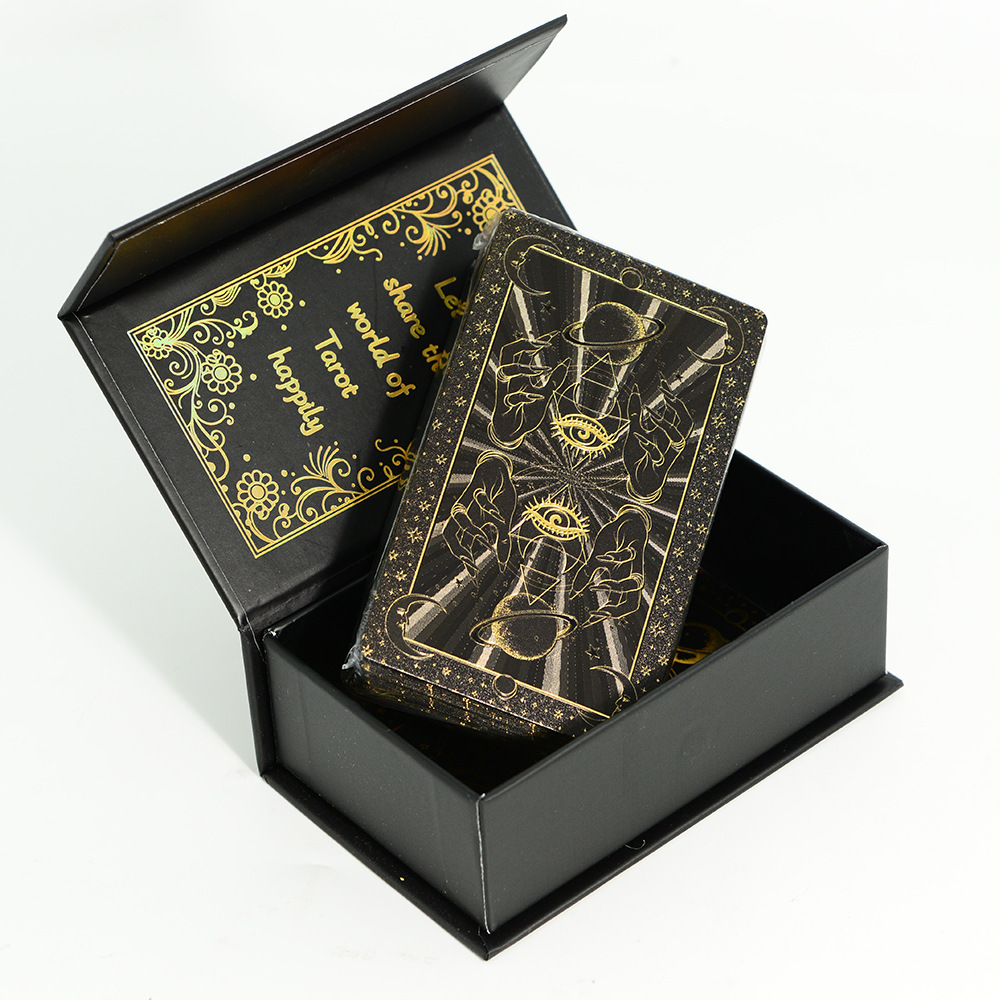 Tarot Cards Gold Foil Waterproof Board Game Set Full Deck_voghion.com