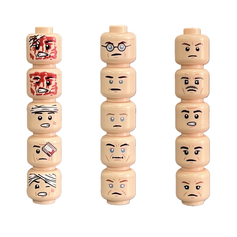 Cross-Border Wholesale of New Compatible Lego Expression Packs Assembled with Building Block Minifigure Heads with Smiling Faces and Flesh-Colored Yellow Particles Cross-Border Wholesale of New Compatible Lego Expression Packs Assembled with Building Block Minifigure Heads with Smiling Faces and Flesh-Colored Yellow Particles