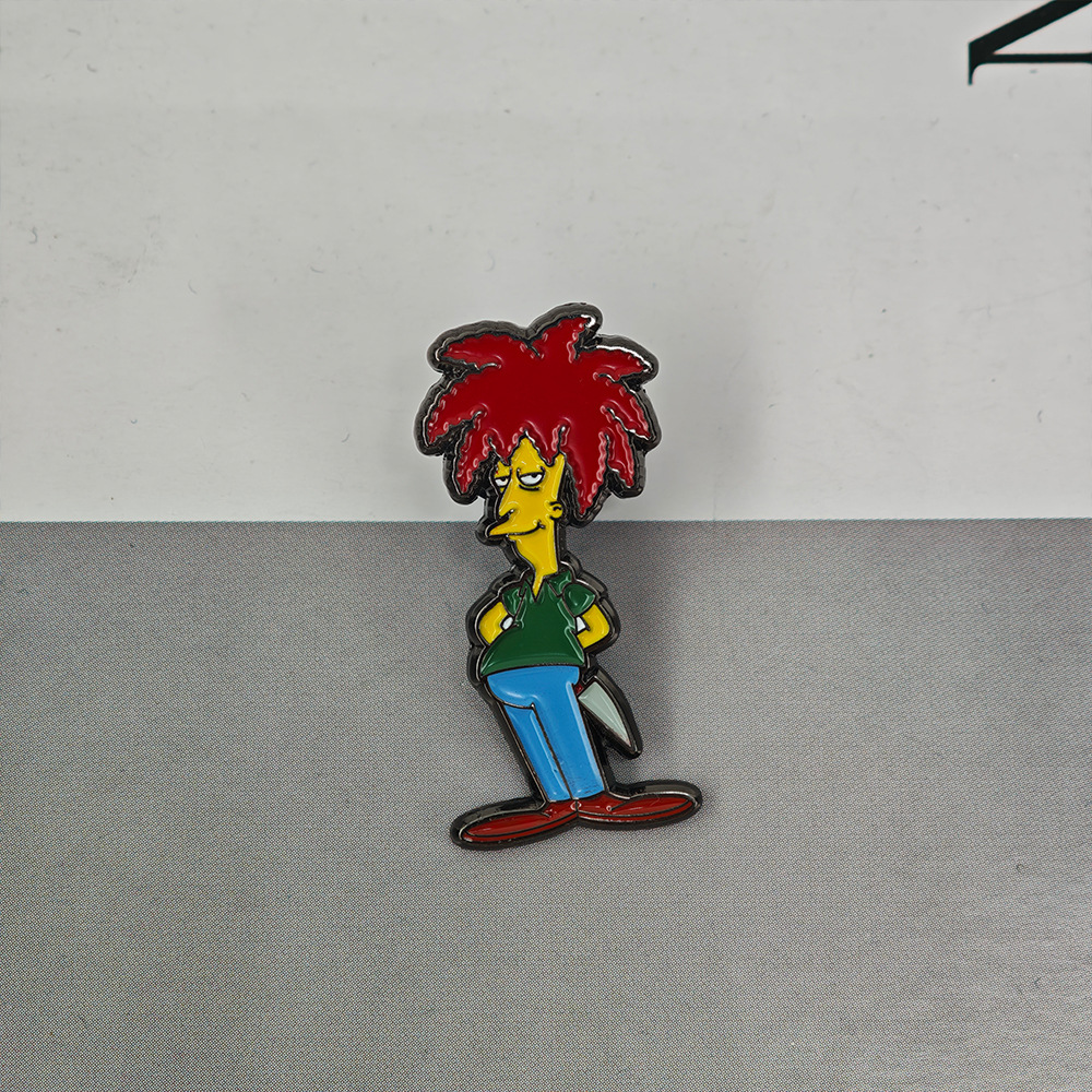 Cartoon Bob Enamel Metal Badge, Fan Collectible Accessory Featuring the Villain Character from the American Tv Series, Fun Pin Decoration