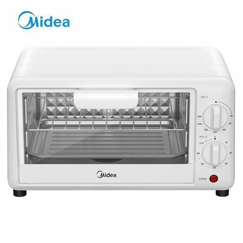 Midea PT10K1 Multifunctional Household Mini Electric Oven Cake Baking 10L Capacity Double Knob Control