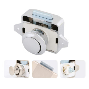 Large chrome color RV hanging cabinet lock button lock e-commerce RV cabinet door handle hidden RV handle lock