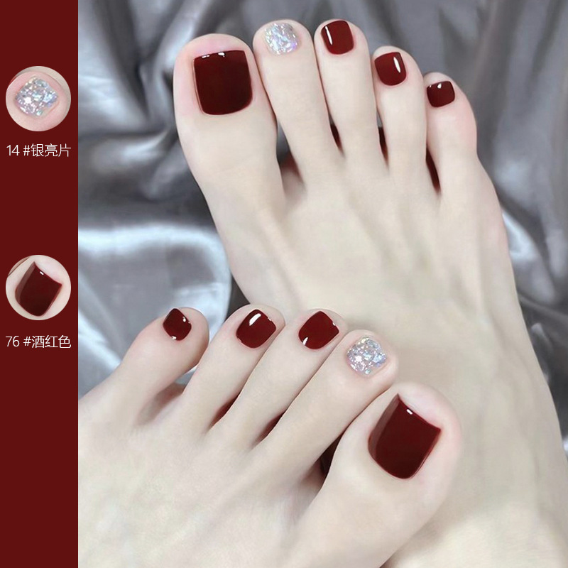 Summer foot nail polish new water-based durable baking-free quick-drying toe white peeling 8ml Net Red 2 bottle set