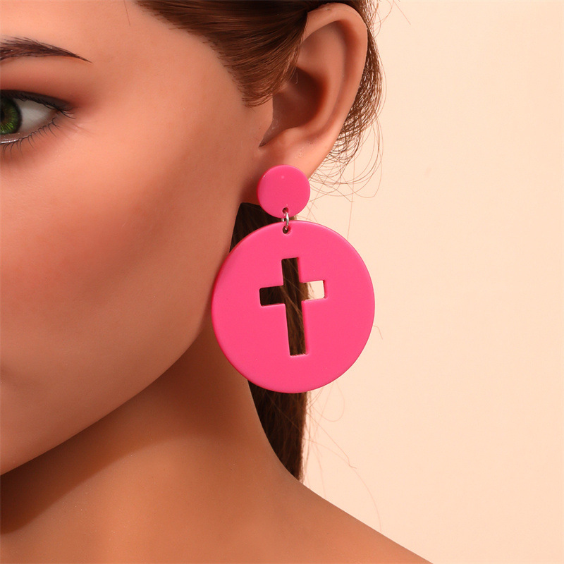 Fashion Cross Arylic Polishing Women's Ear Studs 1 Pair display picture 46