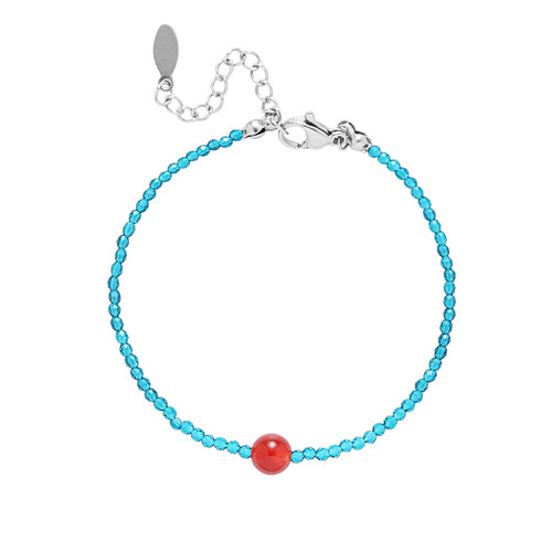 Crystal Red Agate Beaded Bracelet for Women's niche high-end new style beaded simple ins style literary retro hand jewelry