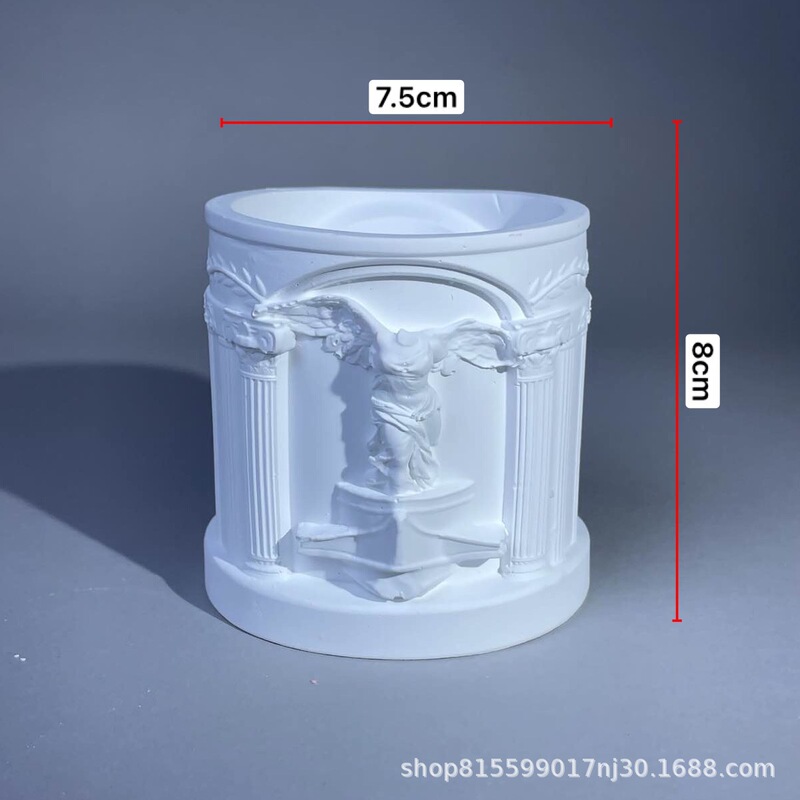 ヨーロッパ石膏空カップローマレリーフアロマキャンドル容器ディフューザー石容器収納中世クリエイティブ装飾品|undefined