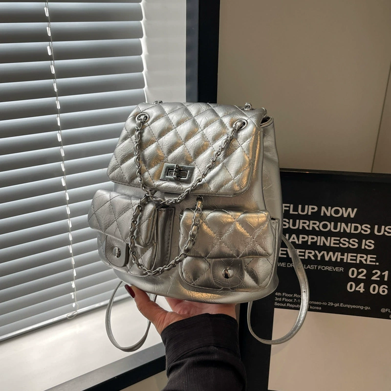 Рюкзак, односторонняя сумка, модная вместительная плеч bag, корейский стиль, стиль Шанель, городской стиль
