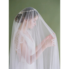 单层瑞士新娘头纱素纱3米1.5米短头纱5米超长软头纱婚纱新款BV80