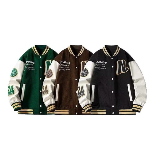Spring and Autumn Versatile Baseball Jacket Outerwear Youth High Street Trend Brand Hong Kong Style Japanese Omotesando Style Korean Style Trendy Loose Jacket