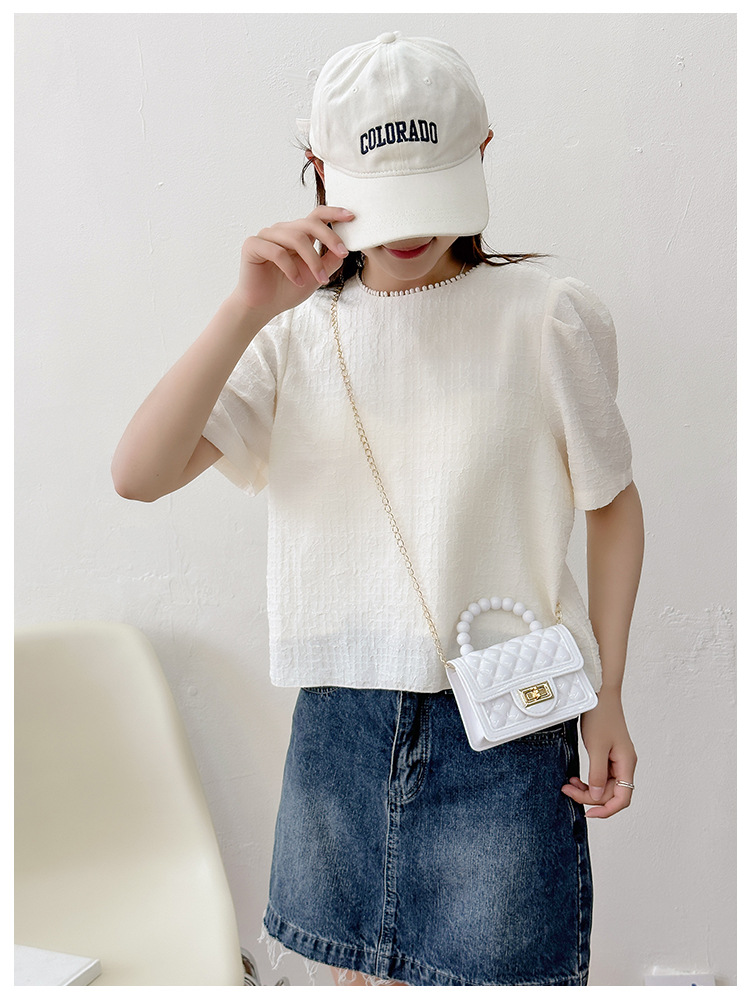 157g Weight Polyester Lining Material Flip Cover Closure Type Single Shoulder Strap Strap Type Jelly Bag Bags Type Casual, Holiday Occasion PVC Material Solid Color Pattern All Seasons Season Women's Gender Basic, Classic Style Style Square Shape Small Size Women's Small PVC Solid Color Basic Classic Style Square Flip Cover Jelly Bag 35