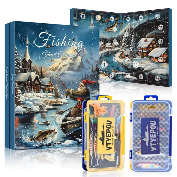 Fishing Lure Blind Box Christmas Countdown Fishing Advent Calendar Christmas