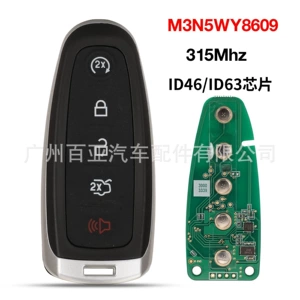Suitable for Ford 5-Button Smart Remote Control Car Key 315 Frequency Id46/Id63 Chip M3N5Wy8609