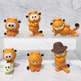 Q版6款加菲猫手办电影周边卡通动漫潮玩玩具蛋糕装饰娃娃扭蛋公仔