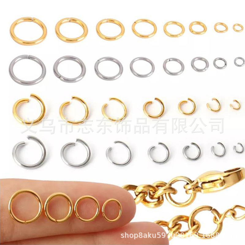 Electroplated real gold stainless steel open ring accessories pendant necklace connecting ring open ring jump ring diy jewelry accessories
