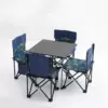 [Five -piece set] square table+blue four chair