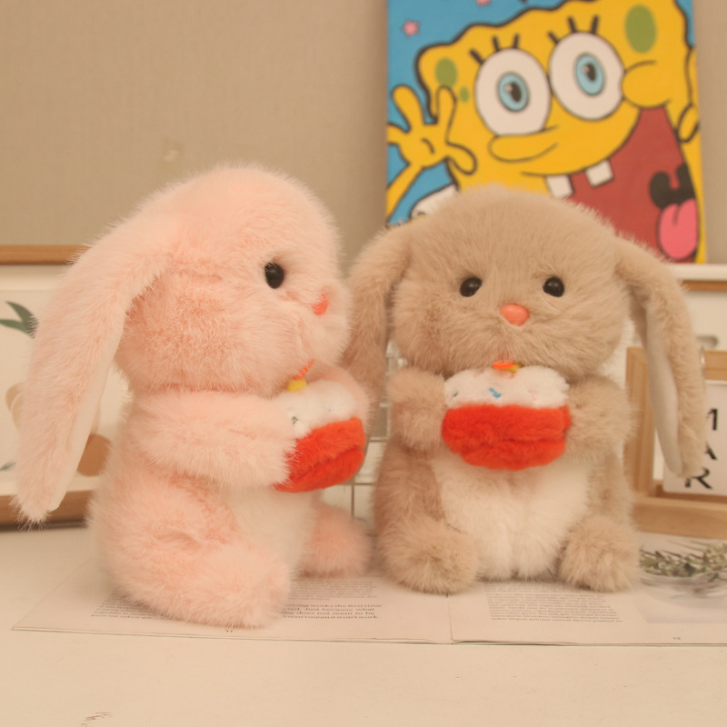 Mi visón pastel conejo lindo animal conejo muñeca para enviar a las novias exquisito y lindo juguete de peluche conejo de orejas caídas
