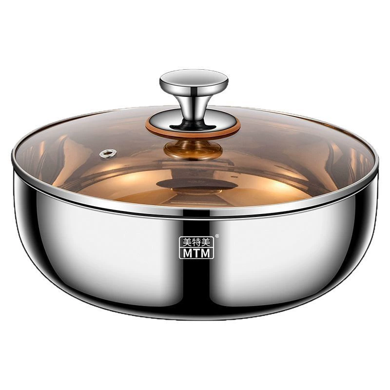 304 stainless steel hot pot soup pot thickened multi-function and basin induction cooker with large capacity stew pot cooking soup pot basin