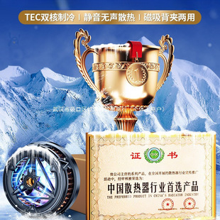 Mobile phone radiator magnetic semiconductor cooling ultra-quiet ice-sealed back clip for Huawei iPhone