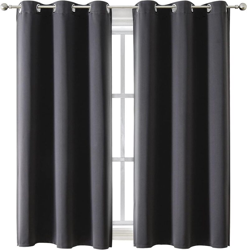 Finished Curtain Rings with Blackout Curtains Suitable for Bedrooms and Living Rooms - Heat-Insulating and Darkening Windows