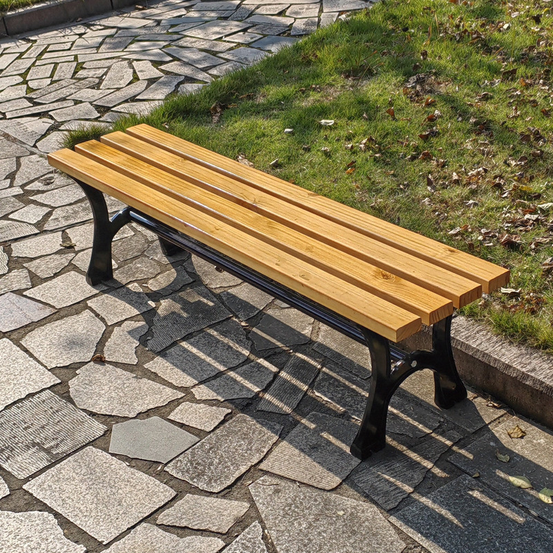 Simi Beauty manufacturers directly supply outdoor leisure chairs Crystal aluminum -footed solid wood strip park chair plastic wood seat wholesale