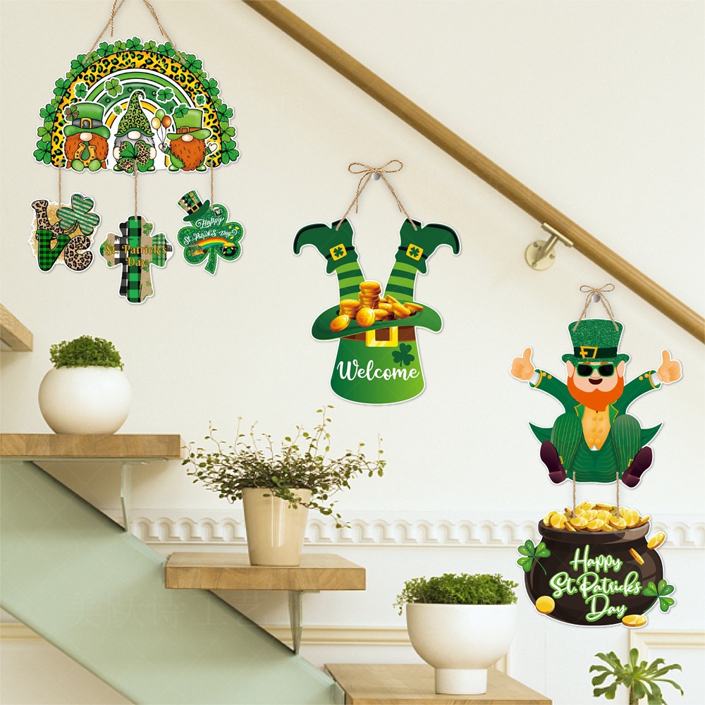 2024 Día de San Patricio fiesta decoración puerta colgante