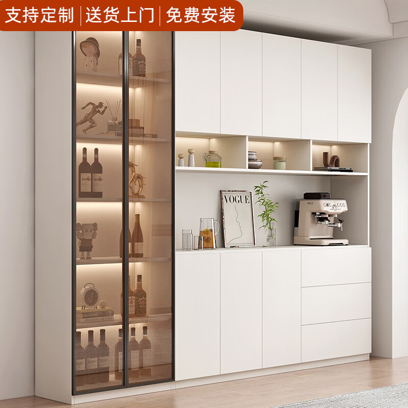 餐边柜酒柜一体壁柜落地靠墙简约家用客厅储物柜高柜多层收纳柜|undefined