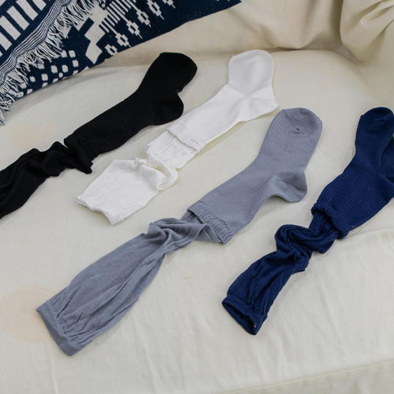 Dongdaemun Jk Style Lolita Korean Socks K'Sox Two-Section Stacked Calf Socks Below the Knee Socks Academy Style