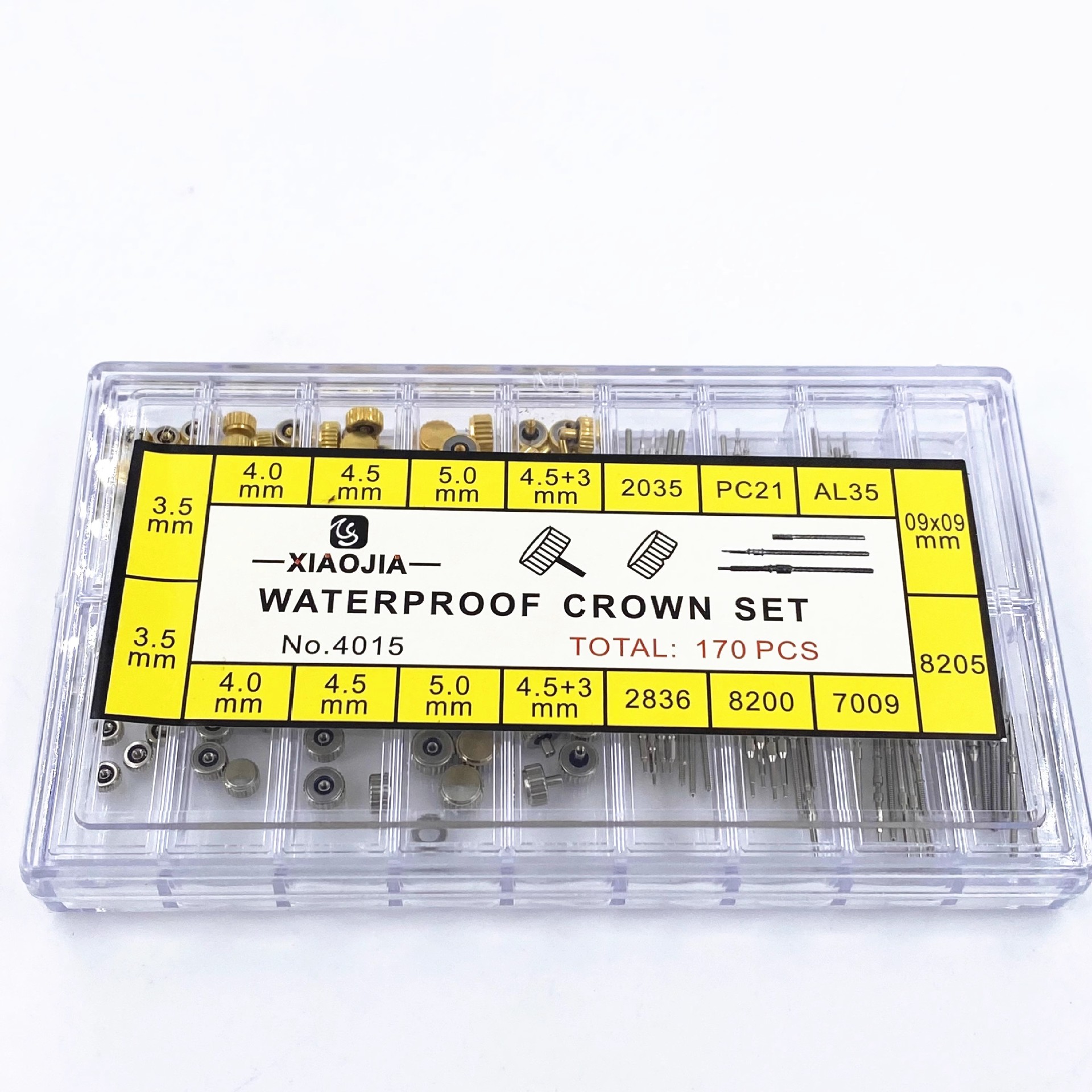 盒装铜质优质精密防水把头表冠 加把杆自来杆调时间把柄 手表配件