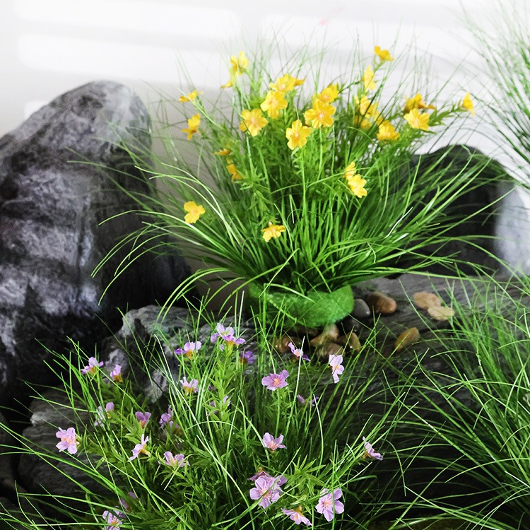 Simulación de hierba de junco Simulación de plantas verdes Sala de estar Decoración de ventana Pajar falso Arco de junco Accesorios de fotografía Paisaje del hogar