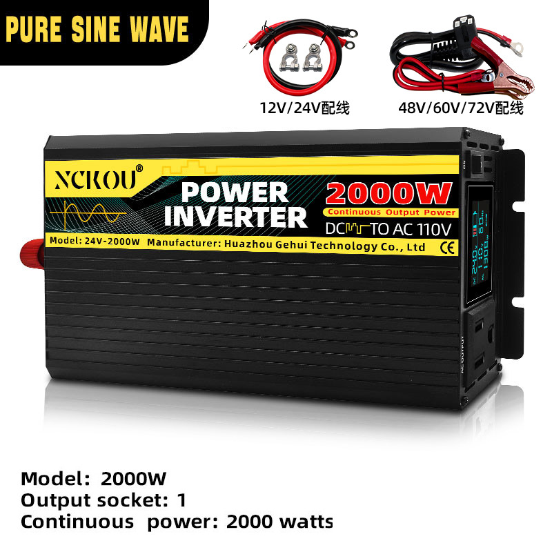 Fábrica directa de inversor de onda sinusoidal pura 12v24v48v 110v convertidor de alimentación montado en automóviles