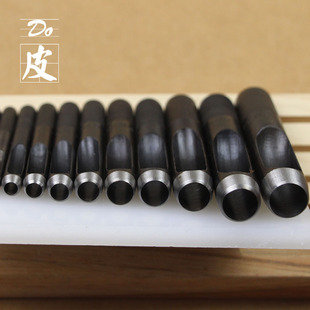 1-50mm Black Belt Hole Puncher Leather Punch Tool Round Steel Punch Cylinder Punch