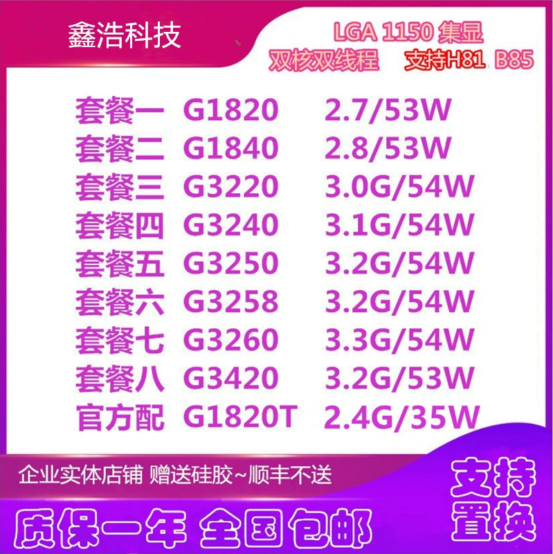G1820 G1840 G3220 G3240 G3250 G3260 двойной ядерный 1150 игла свободная планшетная ЦПУ G3658
