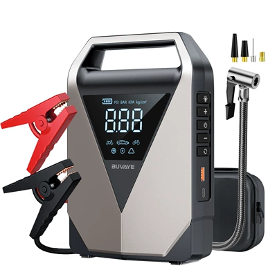 Cross-border car emergency start: Kempinq və səyahət - black-14800mah-smart-clamp-carrying-case-tire-repair-kit