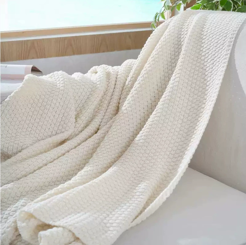 Knitted Throw Blanket, Multi-Use Sofa Cloak, Demi-Season Soft Skin-Friendly, 110×150–130×230 cm