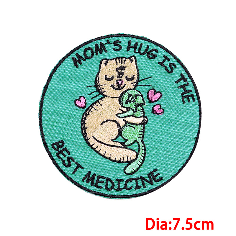 6g Weight 1 Piece Hip-Hop Retro Cat Embroidery Thread Clothing Sticker Patches