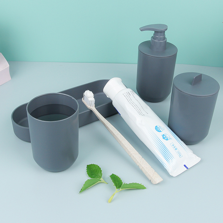 Baño nórdico de 3 piezas set de trigo simple artículos de baño baño taza de baño set de lavado de dientes