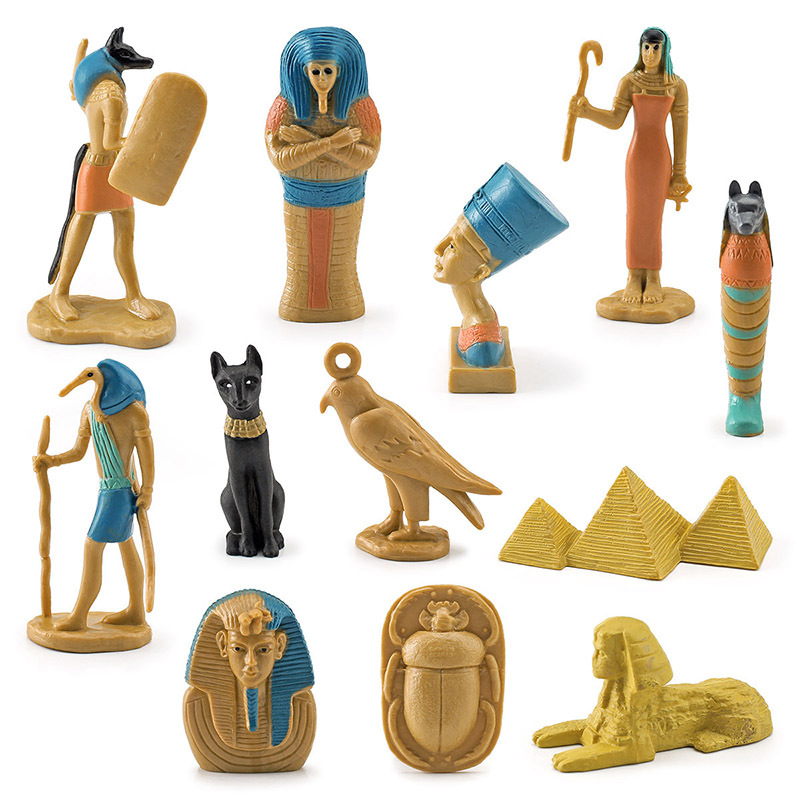 Simulación antiguo Egipto Reina cabeza de leopardo estatua personal pirámide esfinge momia caja modelo decoración transfronteriza