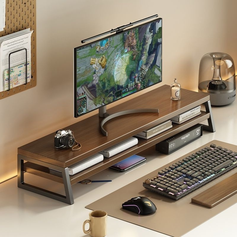 Computer height-adjustable stand, gaming room desktop storage rack, monitor base support stand, workstation extended laptop stand
