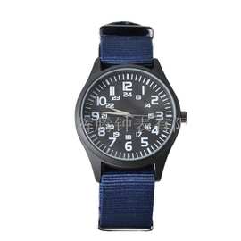 男士手表休闲时尚进口机心环保的手表蓝色尼事织带