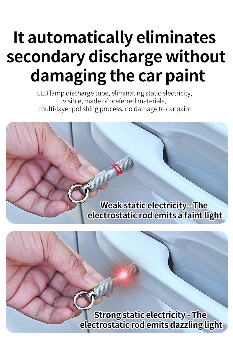 Car anti-static keychain, electrostatic eliminator, human body static discharge device, multifunctional electrostatic discharge rod