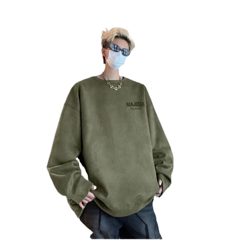 New Autumn/Winter Round Neck Sweatshirt with Hong Kong Style, Ins Korea Version, Versatile, Simple Campus Style Couple Print Sweatshirt Top