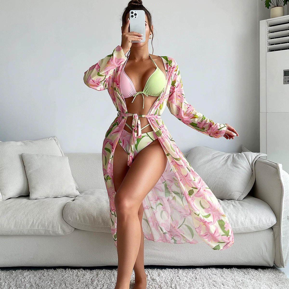 (Кросс-главная торговля), sexy купальник, комплект, европейский стиль, 3 предмета