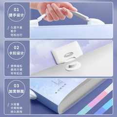 Deli a4 file bag portable accordion bag folder test paper bag student stationery 13 grid file storage bag hand
