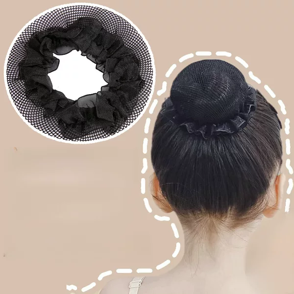 Black Lace Hair Net Children's Ballet Dance Students Exam Upgrade Hair Hair Headwear Meatball Hair Net High Elastic Mesh Cover