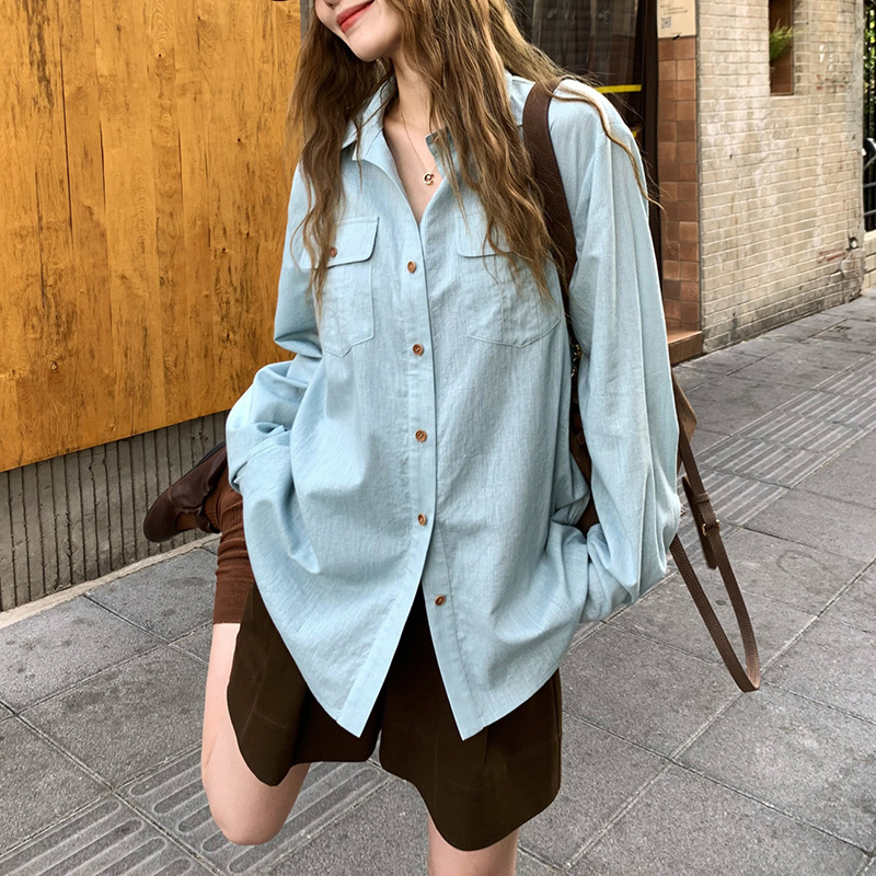 亚麻物语/极简老钱风天丝亚麻衬衣女夏新款防晒衬衫|undefined