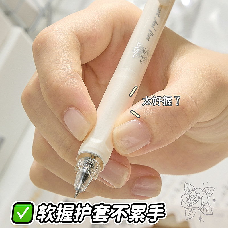 ins 日本製プレスゲルペン 速乾性 ソフトグリップ スムーズ筆ペン 黒ペン 中学生用 高価値サインペン|undefined