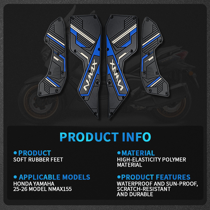 Suitable for YAMAHA NMAX155 footrest rubber, motorcycle modification accessories, non-slip foot pads