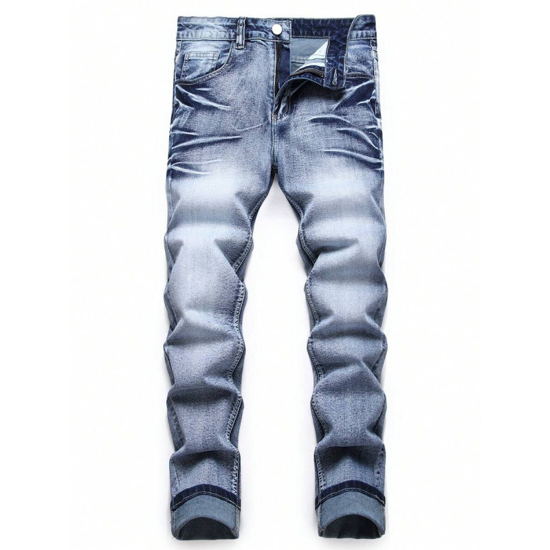 Temu Cross-Border Export Denim Men's Stretch Slim Purple Denim Slim Stretch Jeans