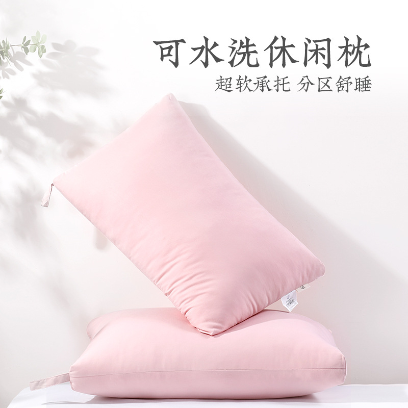 远梦枕头家用单人可水洗机洗高弹纤维民宿酒店软枕芯批发侧睡