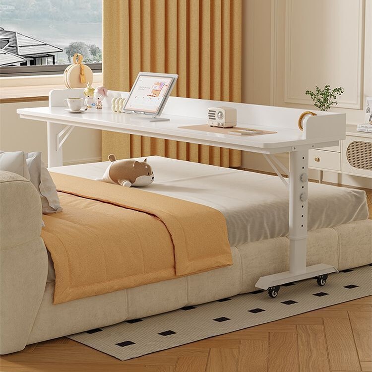 Desk beside the bed, computer table, double-person simple study table, wall-mounted movable adjustable workbench, bedside lazy cross-bed table